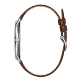 GUESS LINCOLN SILVER STAINLESS STEEL W1164G1 BROWN LEATHER STRAP MEN'S WATCH - H2 Hub Watches