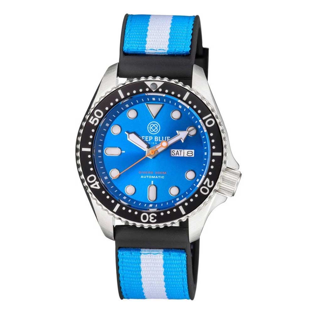 DEEP BLUE NATO DIVER #NATODIVERSSBLKLITEBLUE DIVER'S WATCH - H2 Hub Watches