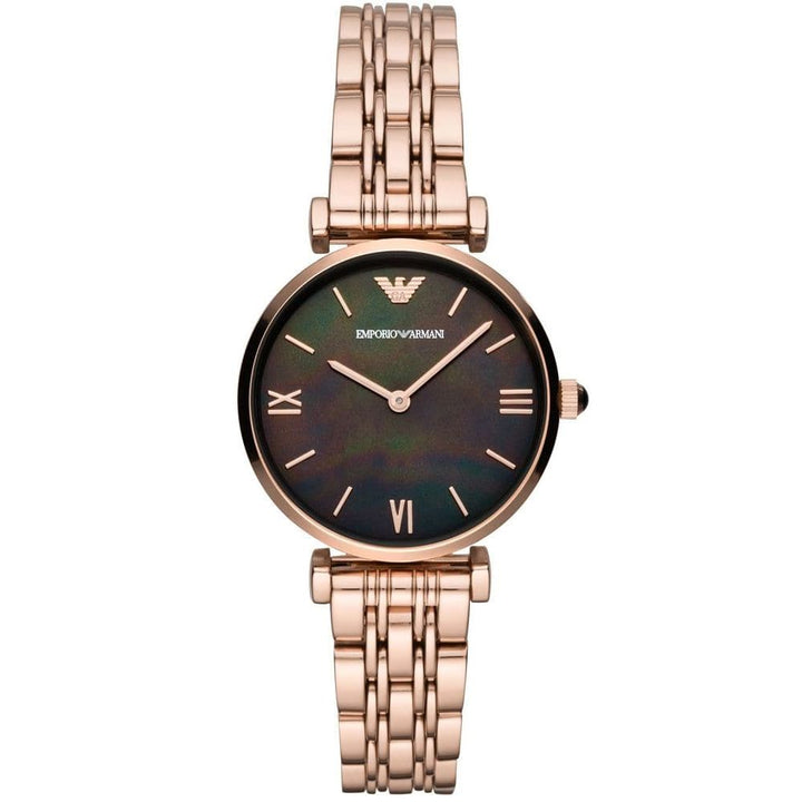 EMPORIO ARMANI GIANNI T BAR ANALOG QUARTZ ROSE GOLD STAINLESS STEEL AR11145 WOMEN'S WATCH - H2 Hub Watches