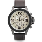 ARMANI EXCHANGE CHRONOGRAPH SILVER STAINLESS STEEL AX1519 BLACK LEATHER STRAP MEN'S WATCH - H2 Hub Watches