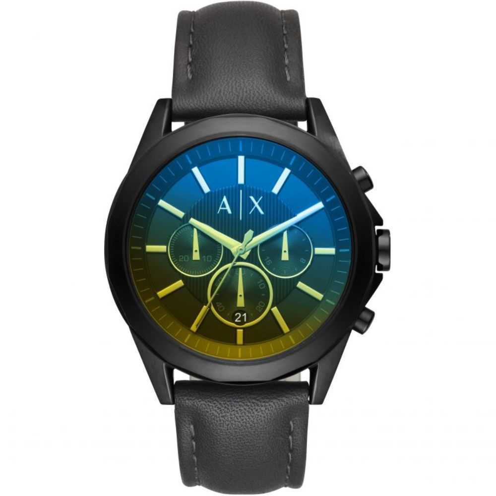 ARMANI EXCHANGE CHRONOGRAPH BLACK STAINLESS STEEL AX2613 LEATHER STRAP MEN'S WATCH - H2 Hub Watches