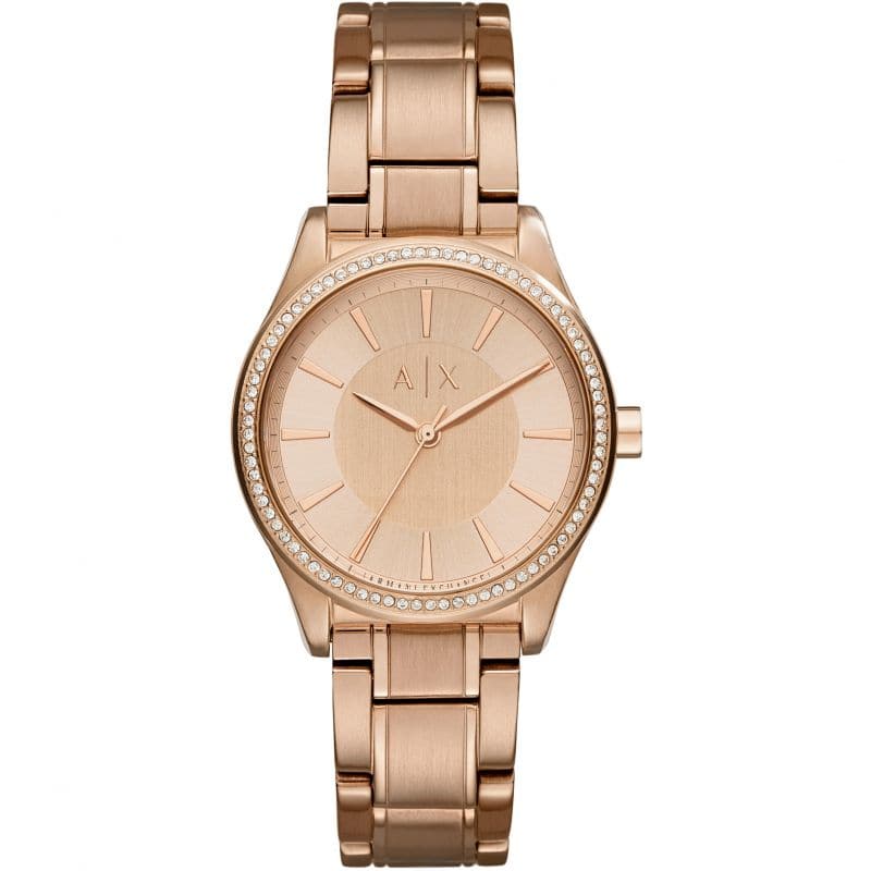 ARMANI EXCHANGE ANALOG QUARTZ ROSE GOLD STAINLESS STEEL AX5442 WOMEN'S WATCH - H2 Hub Watches