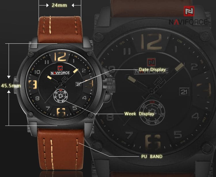 NAVIFORCE NF9099 B/Y/BN MEN'S WATCH - H2 Hub Watches