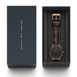 DANIEL WELLINGTON CLASSIC YORK ROSE GOLD STAINLESS STEEL DW00100140 BROWN LEATHER STRAP UNISEX WATCH