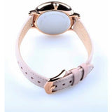 FOSSIL ES4303 JACQUELINE WHITE DIAL DIAMOND ACCENT BLUSH LEATHER WOMEN'S WATCH