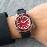 CITIZEN BN0159-15X RED DIAL POLYURETHANE BLACK STRAP MEN'S WATCH