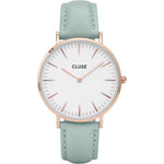 CLUSE LA BOHEME QUARTZ ROSE GOLD STAINLESS STEEL CL18021 GREEN LEATHER STRAP LADIES WATCH - H2 Hub Watches