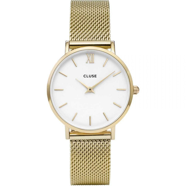 CLUSE MINUIT QUARTZ GOLD STAINLESS STEEL CL30010 MESH STRAP LADIES WATCH - H2 Hub Watches