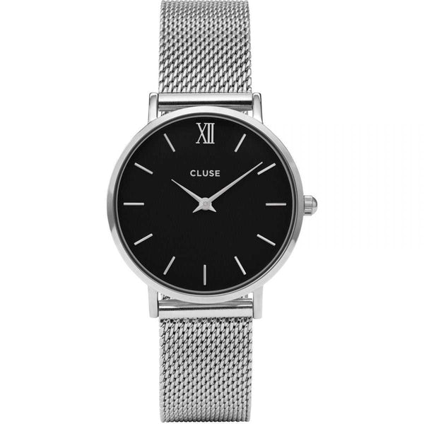 CLUSE MINUIT QUARTZ SILVER STAINLESS STEEL CL30015 MESH STRAP LADIES WATCH - H2 Hub Watches