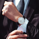 DANIEL WELLINGTON CLASSIC SHEFFIELD ROSE GOLD STAINLESS STEEL DW00100007 BLACK LEATHER STRAP MEN'S WATCH