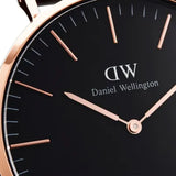 DANIEL WELLINGTON CLASSIC READING ROSE GOLD STAINLESS STEEL DW00100129 BLACK LEATHER STRAP MEN'S WATCH