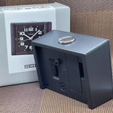 SEIKO QHE189KN QUIET SWEEP SNOOZE LIGHT LUMIBRITE METALLIC BLACK BESIDE BED ALARM CLOCK