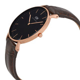 DANIEL WELLINGTON CLASSIC YORK ROSE GOLD STAINLESS STEEL DW00100140 BROWN LEATHER STRAP UNISEX WATCH