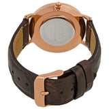 DANIEL WELLINGTON CLASSIC YORK ROSE GOLD STAINLESS STEEL DW00100140 BROWN LEATHER STRAP UNISEX WATCH