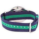 DANIEL WELLINGTON WARWICK SILVER STAINLESS STEEL DW00100019 STRIPED NATO STRAP MEN'S WATCH