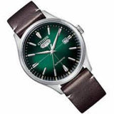 CITIZEN NH8390-03X GREEN DIAL BROWN LEATHER STRAP MEN'S WATCH