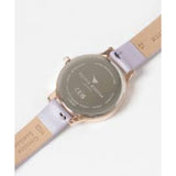 OLIVIA BURTON Secret Garden Violet Rose Gold Gray Leather Women's Watch OB16FS106