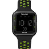 REEBOK RD-SQE-G9-PBIB-B1 DIGITAL QUARE BLACK LIME SILICON STRAP MEN'S WATCH