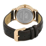 DANIEL WELLINGTON DAPPER YORK ROSE GOLD STAINLESS STEEL DW00100093 BROWN LEATHER STRAP WOMEN'S WATCH
