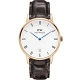 DANIEL WELLINGTON DAPPER YORK ROSE GOLD STAINLESS STEEL DW00100093 BROWN LEATHER STRAP WOMEN'S WATCH