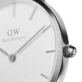 DANIEL WELLINGTON CLASSIC PETITE CORNWALL SILVER STAINLESS STEEL DW00100254 BLACK NATO STRAP WOMEN'S WATCH