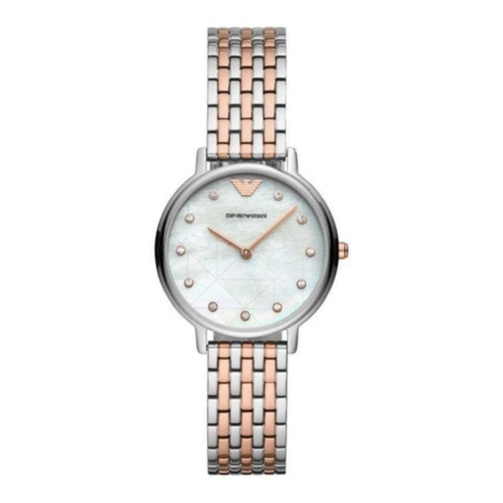 EMPORIO ARMANI TWO TONE STAINLESS STEEL AR80019 WOMEN'S GIFT SET - H2 Hub Watches
