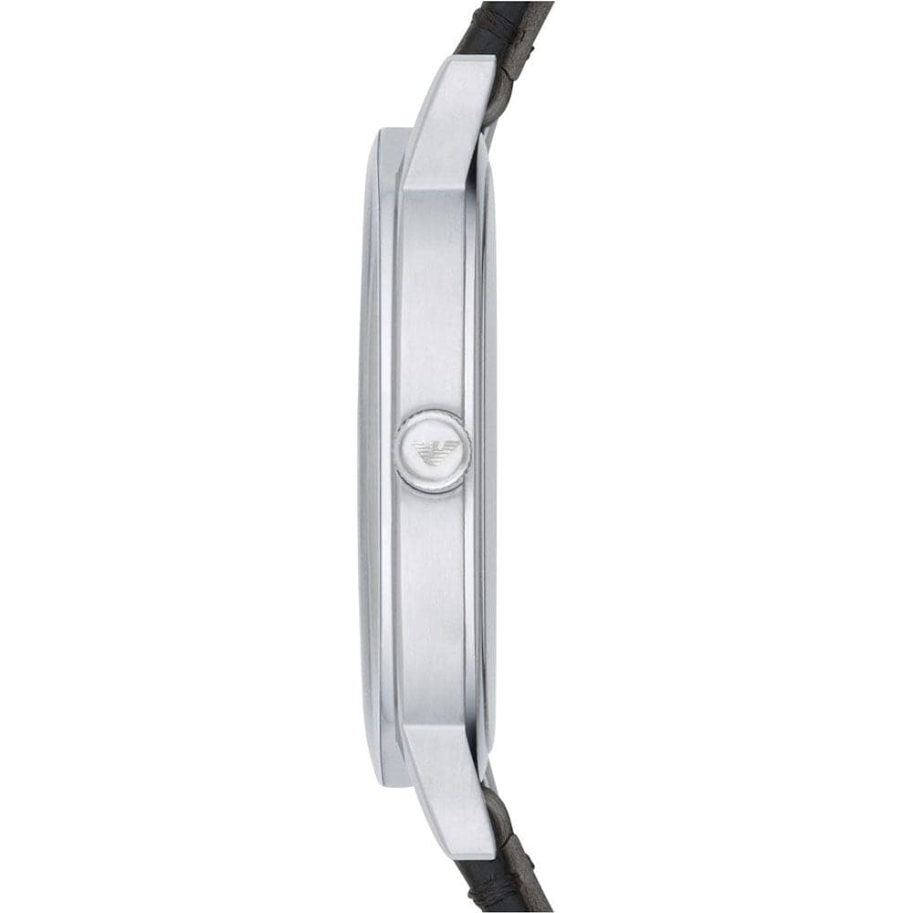 EMPORIO ARMANI AR11013 BLACK LEATHER STRAP MEN’S WATCH - H2 Hub Watches