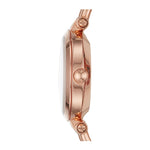 FOSSIL GEORGIA ANALOG QUARTZ ROSE GOLD STAINLESS STEEL ES4026 GREY LEATHER STRAP WOMEN'S WATCH - H2 Hub Watches