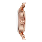 FOSSIL GEORGIA ANALOG QUARTZ ROSE GOLD STAINLESS STEEL ES4026 GREY LEATHER STRAP WOMEN'S WATCH - H2 Hub Watches