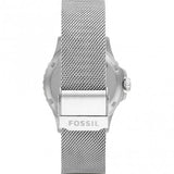 FOSSIL ES4998 CRYSTAL WHITE DIAL SILVER STAINLESS STEEL MESH BAND WOMEN'S WATCH