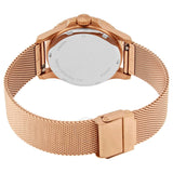 FOSSIL ES4999 CRYSTAL WHITE DIAL ROSE GOLD STAINLESS STEEL MESH BAND WOMEN'S WATCH