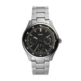 FOSSIL FS5575 BELMAR MULTIFUNCTION BLACK DIAL SILVER STAINLESS STEEL MEN'S WATCH