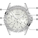 GUESS SWRIL SILVER STAINLESS STEEL W1096L1 WOMEN'S WATCH