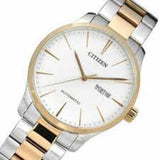 CITIZEN NH8356-87A WHITE DIAL TWO TONE STAINLESS STEEL BRACELET STRAP MEN'S WATCH