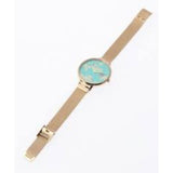 SARA MILLER CHELSEA GREEN DIAL GOLD MESH STRAP WOMEN'S WATCH SA4008