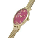 SARA MILLER CHELSEA PINK DIAL GOLD MESH STRAP WOMEN'S WATCH SA4010