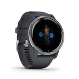 GARMIN GM-010-02430-70 VENU 2 TRACKER SILVER BEZEL GRANITE SILICONE BAND UNISEX SMARTWATCH