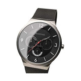 BERING 33441-102 CHRONOGRAPH BRUSHED SILVER BLACK  MESH BRACELET MEN'S WATCH