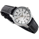 CASIO ANALOG LTP-V004L-7AUDF-P BLACK LEATHER WOMEN WATCH