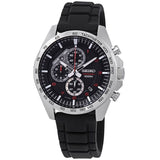 SEIKO SSB325P1 CHRONOGRAPH BLACK DIAL SILICON/RUBBER STRAP MEN'S WATCH