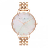 OLIVIA BURTON OB16SE15 DEMI BLUSH MOTHER OF PEARL DIAL AND ROSE GOLD BRACELET WOMEN'S WATCH