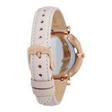 FOSSIL ES4303 JACQUELINE WHITE DIAL DIAMOND ACCENT BLUSH LEATHER WOMEN'S WATCH