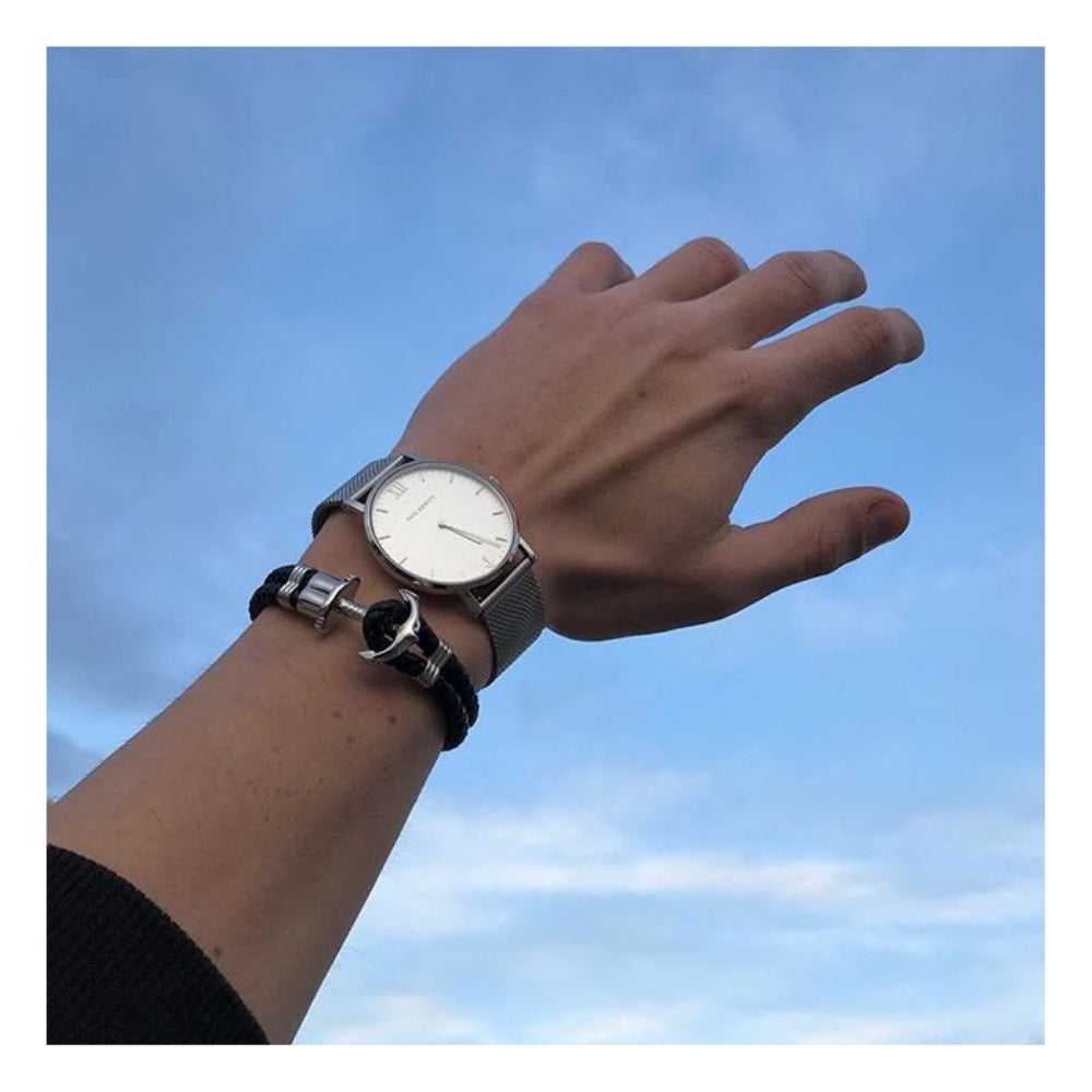 PAUL HEWITT ACCESSORY PHREP IP SILVER NYLON BLACK - H2 Hub Watches