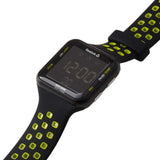 REEBOK RD-SQE-G9-PBIB-B1 DIGITAL QUARE BLACK LIME SILICON STRAP MEN'S WATCH