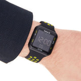 REEBOK RD-SQE-G9-PBIB-B1 DIGITAL QUARE BLACK LIME SILICON STRAP MEN'S WATCH