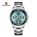 NAVIFORCE NF9193 S/B/BE CHRONOGRAPH BLUE DIAL METAL FINISH STAINLESS STEEL MEN'S WATCH
