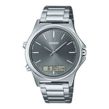 CASIO MTP-VC01D-8EUDF ANALOG DIGITAL SILVER STAINLESS STEEL STRAP MEN'S WATCH