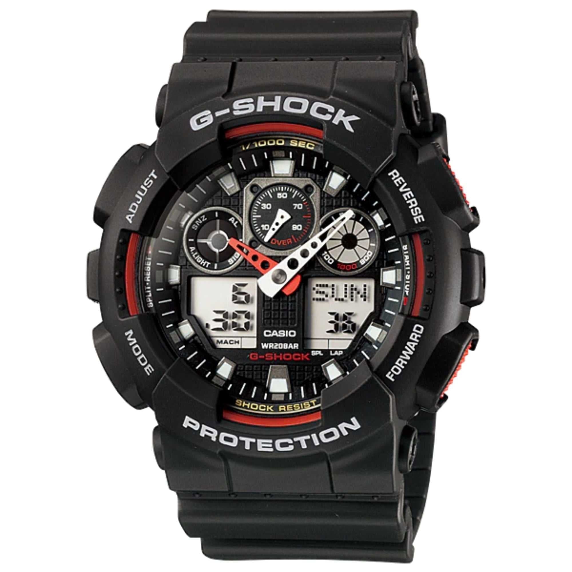 CASIO G-SHOCK GA-100-1A4DR DIGITAL QUARTZ BLACK RESIN MEN'S WATCH - H2 Hub Watches