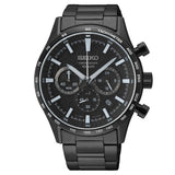 SEIKO SSB415P1 BLACK DIAL CHRONOGRAPH STAINLESS STEEL MEN'S QUARTZ WATCH