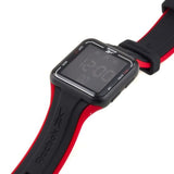 REEBOK RV-SQG-G9-PBIB-BB SQUARE ELEMENTS DIGITAL BLACK/RED SILICON STRAP MEN'S WATCH